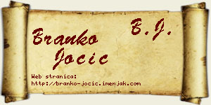 Branko Jocić vizit kartica